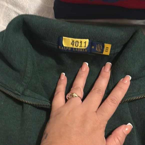 Polo by Ralph Lauren Forest Green Zip-Up Sweater - Picture 2 of 3